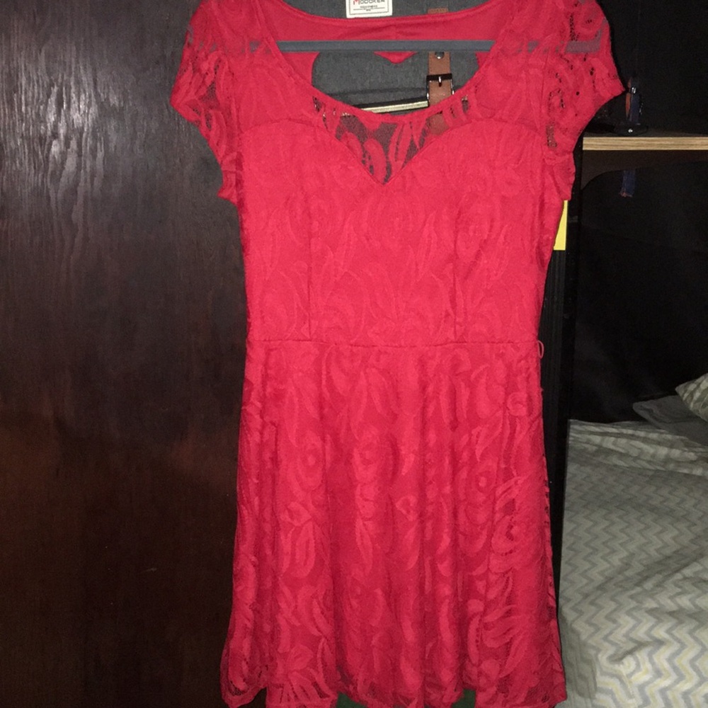 Lace-y red dress